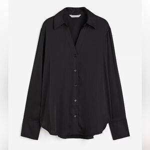 H&M Black Button Down Shirt for Women